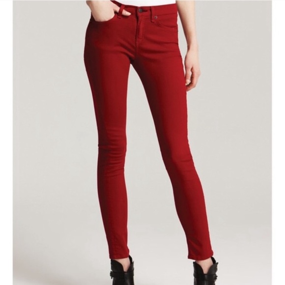 rag & bone Denim - Rag & Bone Red Skinny Zipper Jeans Size 27